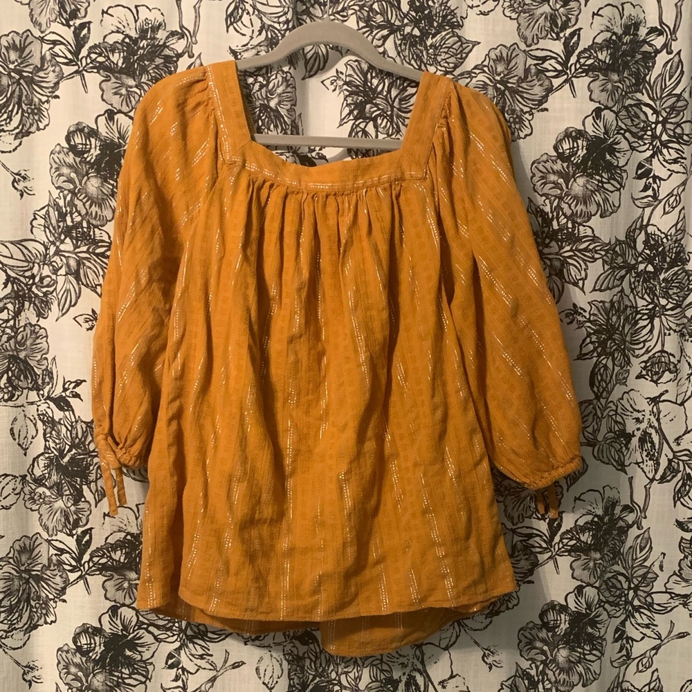 Women’s blouse 3/4 sleeve peasant blouse square neck business casual